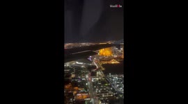 Aerial View of the MSG Sphere transformed into an eyeball at Venetian in Las Vegas