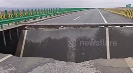 Highway bridge collapses due to devastating floods caused by heavy rainfall in China