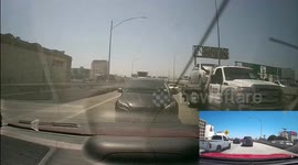 Driver Merges Into Tow Truck