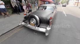 Custom CADILLAC with red seats in london town, England,  United Kingdom