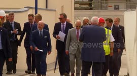 King Charles the Third of England visits his dream creation new town of Nansledan in Cornwall, UK