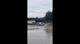 Car Gets Wrecked at Rally