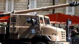 Caesar Canon. Gift for Ukraine from France. Bastille Day Parade 2023. Champs-Elysées, Paris, France. # Russia Ukraine War. 14 july 2023.