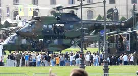Bastille Day: Helicopters land at Invalides, Paris