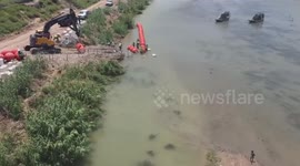 Rio Grande Filled With Spike-Covered Buoys To Deter Migrants In Texas, USA
