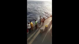 Catching Fish on a Full Speed Cargo Ship