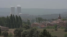 Footage of Nuclear Power Plant Located in Trillo, Guadalajra, Spain