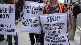 Halt new oil and gas licences, Rosebank oil field demonstration London uk