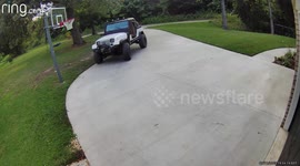 Poorly Parked Car Rolls Into Tree