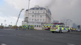 Firedestroys the iconic Albion Hotel, Brighton, UK