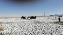 The Traditional Folk Snow Horse Race in Xinjiang, China