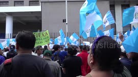 Supporters of presidential candidate Bernardo Arevalo of the Seed Movement protest in Guatemala City, Guatemala