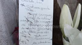 Fans lay flowers outside Jane Birkin's house in Paris