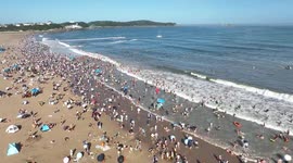 Tourists Escape The Summer Heat in Zhoushan, China