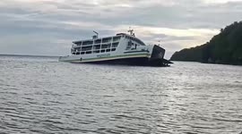 Passengers rescued when ferry runs aground due to rough waves off Philippines coast