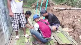 Thai officials build shelters for Burmese refugees fleeing from civil uprising in neighbouring Myanmar