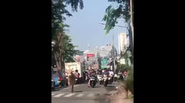 Cow causes chaos as it escapes roadway in East Jakarta, Indonesia