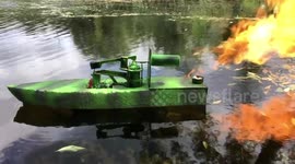 Remote control warship with jet engine