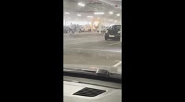 Tesco shoppers feel the heat after watching a car getting flamed in the parking lot