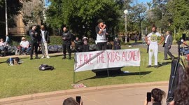 'Leave the kids alone' chant group protesting teaching of gender theory in Sydney schools