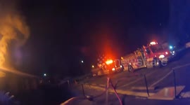 Bodycam footage shows firemen tackling blaze in Alabama