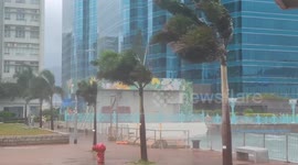 Fierce winds as Typhoon Talim lashes Hong Kong