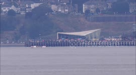 Around Britain female rowing team return to River Thames, UK