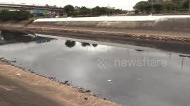Polluted Water in the Cabucu de Cima and Tiete River in Sao Paulo, Brazil