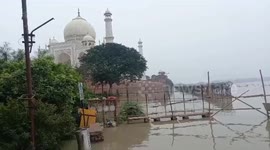 India's Taj Mahal reached by floods amid heavy downpours