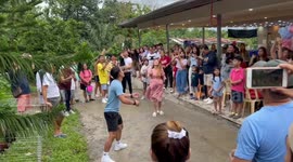 Father performs epic gender reveal with overhead bicycle kick as whole village watches