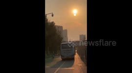 Rare 'double suns' surprises commuters in southern China