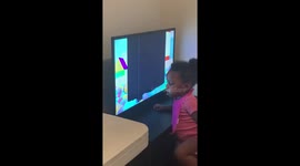 My adventurous Toddler destroying brand new smart tv