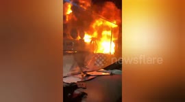 New angle of crazy train collision with truck in Indonesia