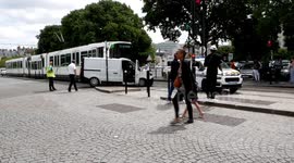 Traffic halted as tram collides with van in Nantes