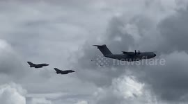 A400M simulates refuelling capabilities with x2 German Tornado jets.