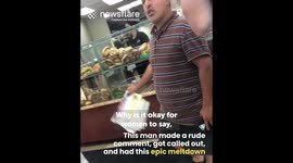 Man loses it in Bagel Shop