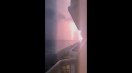 Hundreds of lightning strikes flash across Myrtle Beach, South Carolina, US