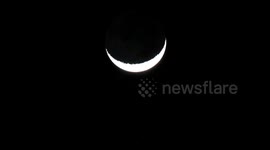 Cresscent Moon or New month is seen in Indonesia sky on July 21, 2023.