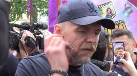 'I'm confident that we will win' - Mission Impossible star Simon Pegg interview at London solidarity rally with striking actors in U.S.