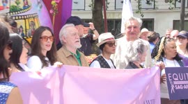 A-listers join hundreds in London at solidarity rally with striking actors in U.S.