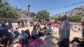 Israeli forces fire sound bombs towards Palestinian Muslims during Friday prayer, in the Silwan neighborhood, in East Jerusalem
