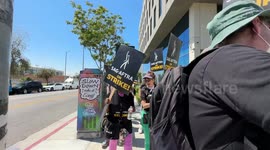 Comedian Sarah Silverman stands in solidarity at SAG/WGA Protest