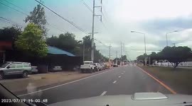 Metal object flies from truck's cargo bed and hits another car