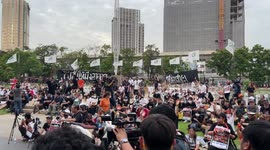 Thai protesters gather in Bangkok as election winner is banished from politics