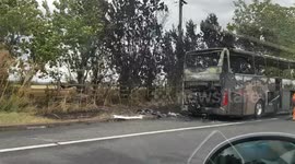 Coach fire on M2 near Faversham causes major delays