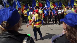 File Footage: CFR Hospitals Union Leader Speaks at Railways Workers Protest in Bucharest, Romania