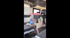 Empowered 17-month-old girl makes her very first ham & cheese sandwich