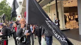 Hunt saboteurs and animal rights activists march through central London demanding fox hunt ban is enforced