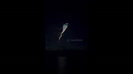 Latest SpaceX satellite launch seen from the Bahamas