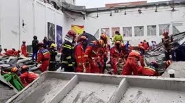 Middle school gym roof collapses, killing 11 in northern China